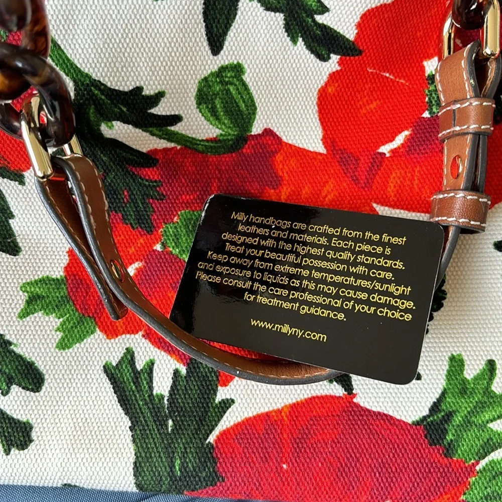 Milly Poppy Canvas Large Handbag NWOT